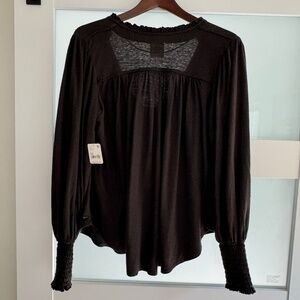 Free People Care FP Bella Hemp Long Sleeve.  Brand new.  Black.  Size XS.
